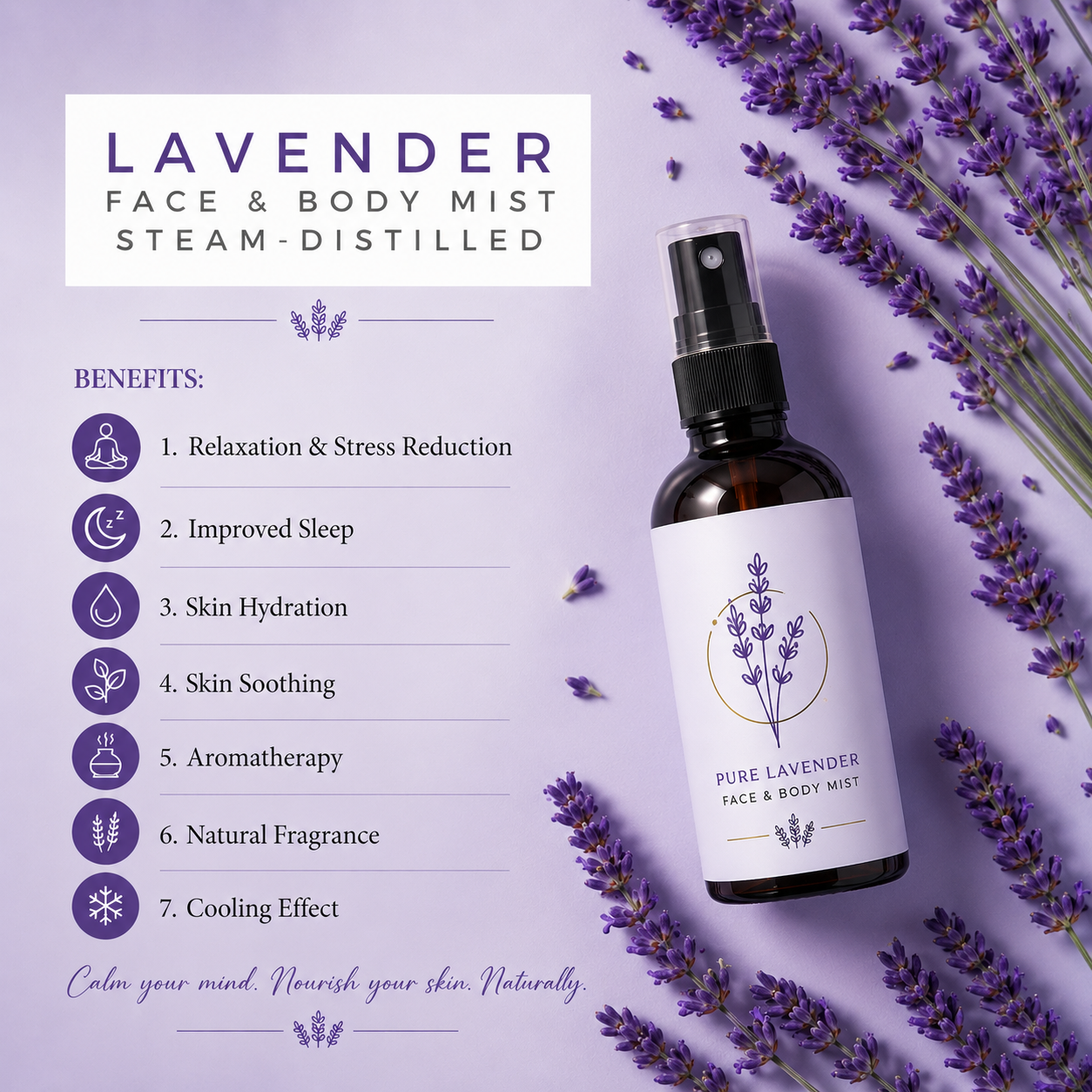 Lavender Mist (Steam Distilled) Facial Mist