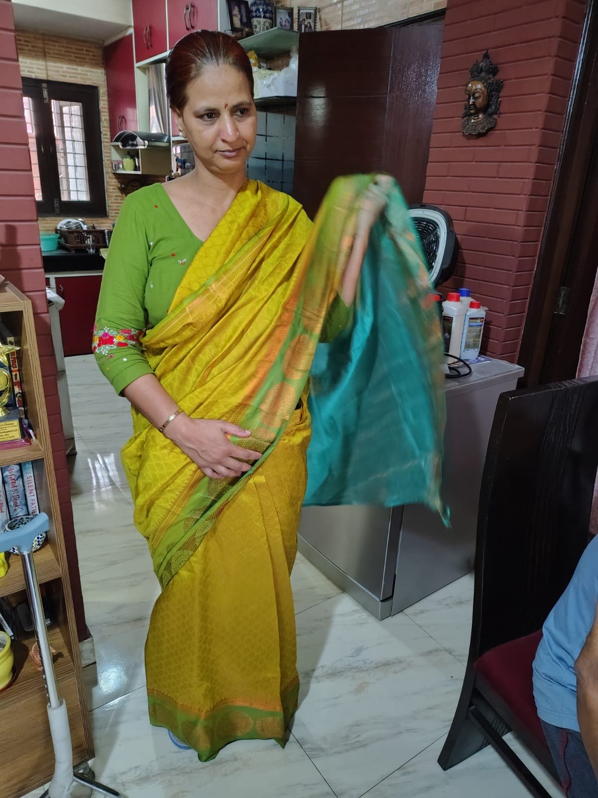 Bagru Print Handwoven Ready to wear Silk Saree